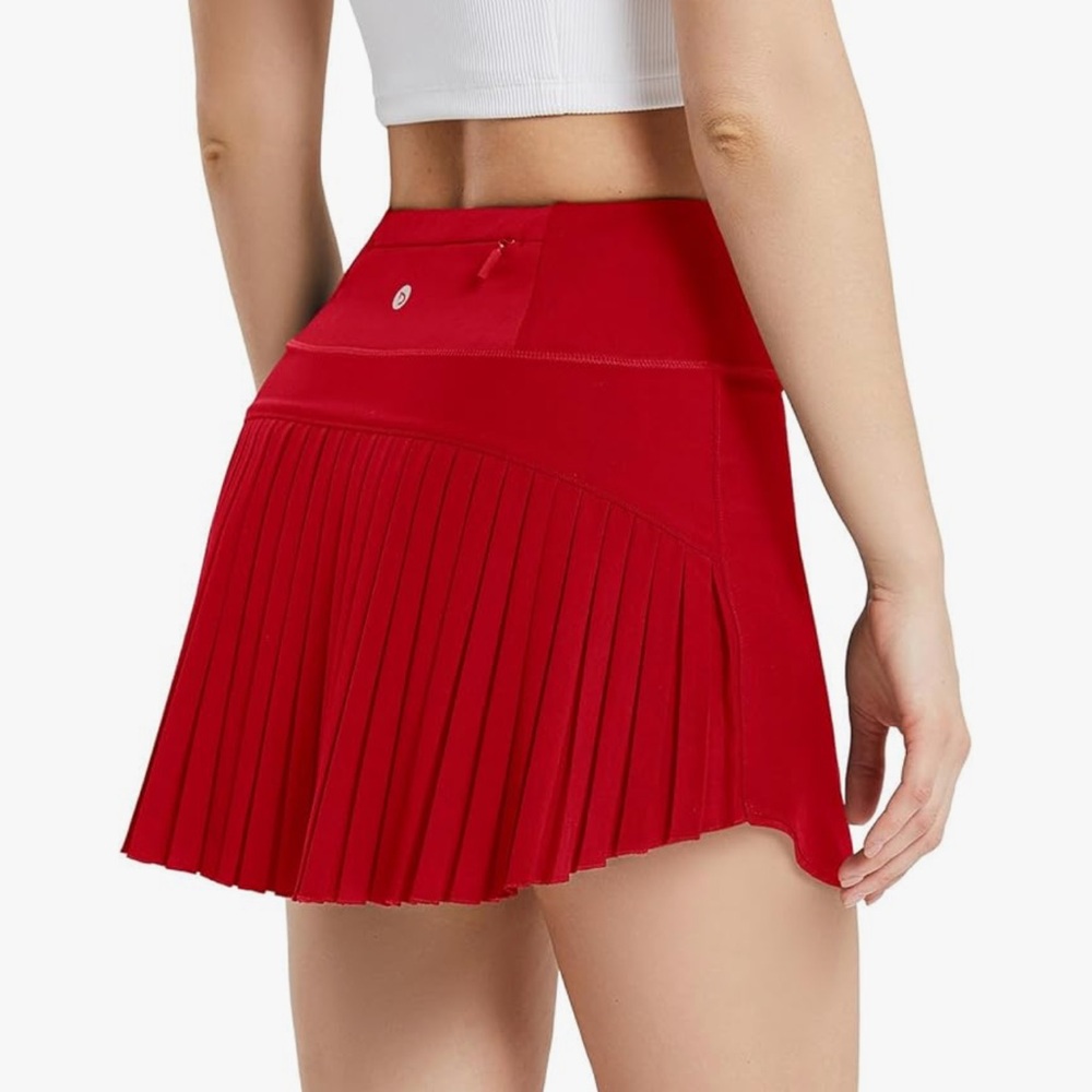 Baleaf Red Pleated Skirt